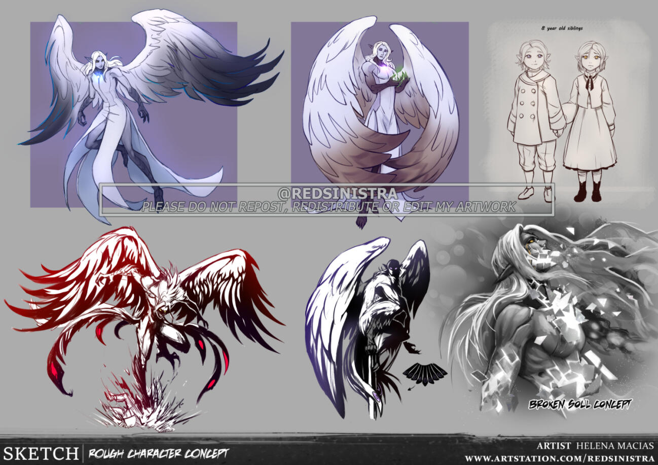 Thanatos & Hypnos Sketches