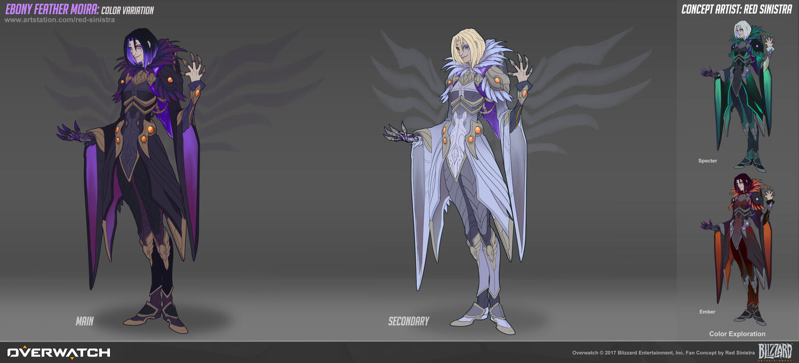 Ebony Feather Moira (Color Variations)